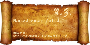Marschauser Zoltán névjegykártya